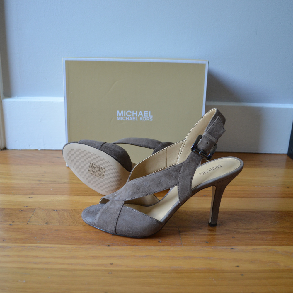 MICHAEL KORS Suede Slingback Heel Sandals - Picture 5 of 7